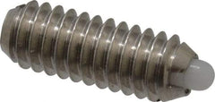 Vlier - 8-32, 7/16" Thread Length, 0.052" Plunger Projection, Stainless Steel Threaded Spring Plunger - 0.07" Max Plunger Diam, 0.437" Plunger Length, 0.5 Lb Init End Force, 1.5 Lb Final End Force - Apex Tool & Supply