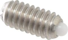 Vlier - 1/4-20, 17/32" Thread Length, 0.078" Plunger Projection, Stainless Steel Threaded Spring Plunger - 0.119" Max Plunger Diam, 0.531" Plunger Length, 3 Lb Init End Force, 10.5 Lb Final End Force - Apex Tool & Supply