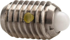 Vlier - 1/2-13, 3/4" Thread Length, 0.151" Plunger Projection, Stainless Steel Threaded Spring Plunger - 1/4" Max Plunger Diam, 0.75" Plunger Length, 5 Lb Init End Force, 28 Lb Final End Force - Apex Tool & Supply