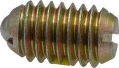 Vlier - 3/8-16, 0.188" Ball Diam, 0.625" Body Length, 0.048" Max Ball Reach, Threaded Ball Plunger - Steel Body, Steel Ball, 6 Lb Initial End Force, 21 Lb Final End Force, Locking Element - Apex Tool & Supply