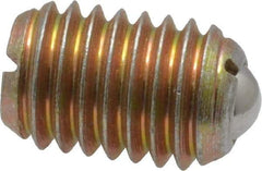 Vlier - 1/2-13, 0.281" Ball Diam, 0.75" Body Length, 0.072" Max Ball Reach, Threaded Ball Plunger - Steel Body, Steel Ball, 6 Lb Initial End Force, 30 Lb Final End Force - Apex Tool & Supply