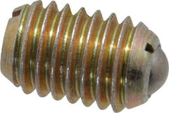 Vlier - 1/2-13, 0.281" Ball Diam, 0.75" Body Length, 0.072" Max Ball Reach, Threaded Ball Plunger - Steel Body, Steel Ball, 6 Lb Initial End Force, 30 Lb Final End Force, Locking Element - Apex Tool & Supply