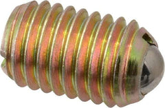 Vlier - 5/8-11, 0.375" Ball Diam, 0.984" Body Length, 0.096" Max Ball Reach, Threaded Ball Plunger - Steel Body, Steel Ball, 7 Lb Initial End Force, 50 Lb Final End Force - Apex Tool & Supply