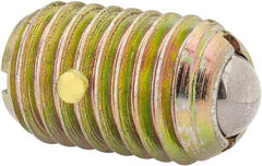 Vlier - 5/8-11, 0.375" Ball Diam, 0.984" Body Length, 0.096" Max Ball Reach, Threaded Ball Plunger - Steel Body, Steel Ball, 7 Lb Initial End Force, 50 Lb Final End Force, Locking Element - Apex Tool & Supply