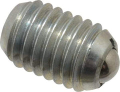 Vlier - 1/2-13, 0.281" Ball Diam, 0.75" Body Length, 0.072" Max Ball Reach, Threaded Ball Plunger - Steel Body, Steel Ball, 3 Lb Initial End Force, 6 Lb Final End Force - Apex Tool & Supply