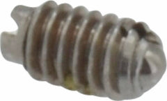 Vlier - 4-48, 0.062" Ball Diam, 0.187" Body Length, 0.02" Max Ball Reach, Threaded Ball Plunger - Stainless Steel Body, Stainless Steel Ball, 0.13 Lb Initial End Force, 0.5 Lb Final End Force, Locking Element - Apex Tool & Supply