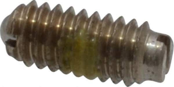 Vlier - 6-40, 0.078" Ball Diam, 0.312" Body Length, 0.023" Max Ball Reach, Threaded Ball Plunger - Stainless Steel Body, Stainless Steel Ball, 0.5 Lb Initial End Force, 1 Lb Final End Force, Locking Element - Apex Tool & Supply