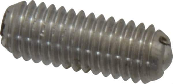 Vlier - 10-32, 0.094" Ball Diam, 0.513" Body Length, 0.025" Max Ball Reach, Threaded Ball Plunger - Stainless Steel Body, Stainless Steel Ball, 1.5 Lb Initial End Force, 3 Lb Final End Force, Locking Element - Apex Tool & Supply
