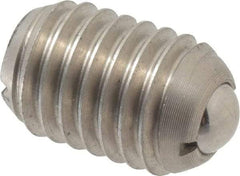 Vlier - 1/2-13, 0.281" Ball Diam, 0.75" Body Length, 0.072" Max Ball Reach, Threaded Ball Plunger - Stainless Steel Body, Stainless Steel Ball, 6 Lb Initial End Force, 12 Lb Final End Force - Apex Tool & Supply