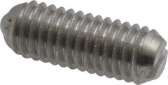 Vlier - 10-32, 0.094" Ball Diam, 0.513" Body Length, 0.025" Max Ball Reach, Threaded Ball Plunger - Stainless Steel Body, Stainless Steel Ball, 0.5 Lb Initial End Force, 1.5 Lb Final End Force - Apex Tool & Supply