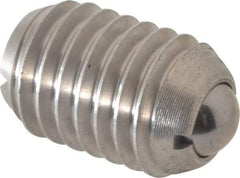 Vlier - 1/2-13, 0.281" Ball Diam, 0.75" Body Length, 0.072" Max Ball Reach, Threaded Ball Plunger - Stainless Steel Body, Stainless Steel Ball, 3 Lb Initial End Force, 6 Lb Final End Force - Apex Tool & Supply