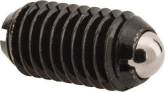 Vlier - M10x1.5, 6mm Ball Diam, 19mm Body Length, 2mm Max Ball Reach, Threaded Ball Plunger - Steel Body, Steel Ball, 4.5 Lb Initial End Force, 7.87 Lb Final End Force - Apex Tool & Supply