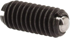 Vlier - M4x0.7, 2.5mm Ball Diam, 9mm Body Length, 0.8mm Max Ball Reach, Threaded Ball Plunger - Steel Body, Steel Ball, 0.9 Lb Initial End Force, 2.25 Lb Final End Force - Apex Tool & Supply