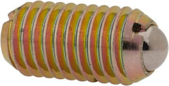 Vlier - M10x1.5, 6mm Ball Diam, 19mm Body Length, 2mm Max Ball Reach, Threaded Ball Plunger - Steel Body, Steel Ball, 13.49 Lb Initial End Force, 20.23 Lb Final End Force - Apex Tool & Supply