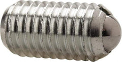 Vlier - M12x1.75, 8mm Ball Diam, 22mm Body Length, 2.5mm Max Ball Reach, Threaded Ball Plunger - Steel Body, Steel Ball, 2.25 Lb Initial End Force, 4.5 Lb Final End Force - Apex Tool & Supply