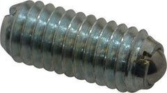 Vlier - M6x1.0, 3.5mm Ball Diam, 14mm Body Length, 1mm Max Ball Reach, Threaded Ball Plunger - Steel Body, Steel Ball, 0.45 Lb Initial End Force, 1.35 Lb Final End Force - Apex Tool & Supply