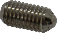 Vlier - M10x1.5, 6mm Ball Diam, 19mm Body Length, 2mm Max Ball Reach, Threaded Ball Plunger - Stainless Steel Body, Stainless Steel Ball, 4.5 Lb Initial End Force, 7.87 Lb Final End Force - Apex Tool & Supply