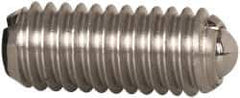 Vlier - M6x1.0, 3.5mm Ball Diam, 14mm Body Length, 1mm Max Ball Reach, Threaded Ball Plunger - Stainless Steel Body, Stainless Steel Ball, 2.02 Lb Initial End Force, 2.92 Lb Final End Force - Apex Tool & Supply