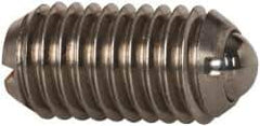 Vlier - M10x1.5, 6mm Ball Diam, 19mm Body Length, 2mm Max Ball Reach, Threaded Ball Plunger - Stainless Steel Body, Stainless Steel Ball, 13.49 Lb Initial End Force, 20.23 Lb Final End Force - Apex Tool & Supply