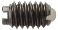 Vlier - 8-36, 0.094" Ball Diam, 0.344" Body Length, 0.025" Max Ball Reach, Threaded Ball Plunger - Steel Body, Nylon Ball, 0.5 Lb Initial End Force, 1.25 Lb Final End Force, Locking Element - Apex Tool & Supply