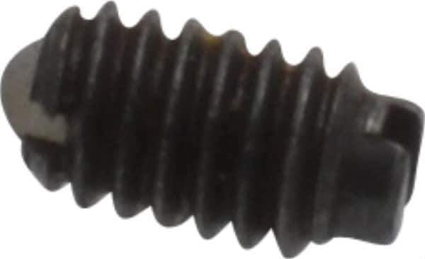 Vlier - 4-48, 0.062" Ball Diam, 0.187" Body Length, 0.02" Max Ball Reach, Threaded Ball Plunger - Steel Body, Nylon Ball, 0.13 Lb Initial End Force, 0.5 Lb Final End Force, Locking Element - Apex Tool & Supply