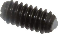 Vlier - 1/4-20, 0.125" Ball Diam, 0.531" Body Length, 0.035" Max Ball Reach, Threaded Ball Plunger - Steel Body, Nylon Ball, 3 Lb Initial End Force, 7 Lb Final End Force - Apex Tool & Supply