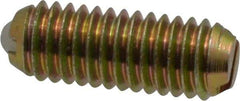 Vlier - 10-32, 0.094" Ball Diam, 0.513" Body Length, 0.025" Max Ball Reach, Threaded Ball Plunger - Steel Body, Nylon Ball, 2 Lb Initial End Force, 5 Lb Final End Force - Apex Tool & Supply