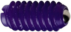 Vlier - 3/8-16, 0.187" Ball Diam, 0.625" Body Length, 0.053" Max Ball Reach, Threaded Ball Plunger - Delrin Body, Stainless Steel Ball, 5 Lb Initial End Force, 10 Lb Final End Force - Apex Tool & Supply