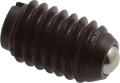Vlier - 3/8-16, 0.187" Ball Diam, 0.625" Body Length, 0.053" Max Ball Reach, Threaded Ball Plunger - Delrin Body, Stainless Steel Ball, 2.5 Lb Initial End Force, 5 Lb Final End Force - Apex Tool & Supply