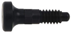 Vlier - 1/4-20, 0.16" Max Plunger Diam, 0.12 Lb Init to 0.36 Lb Final End Force, Knob Handle Plunger - Delrin Knob, 0.63" Body Length, 1/2" Length Under Head/Shoulder, 0.13" Plunger Projection - Apex Tool & Supply