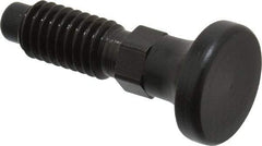 Vlier - 3/8-16, 1/4" Max Plunger Diam, 0.25 Lb Init to 2 Lb Final End Force, Knob Handle Plunger - Delrin Knob, 0.94" Body Length, 3/4" Length Under Head/Shoulder, 0.18" Plunger Projection - Apex Tool & Supply