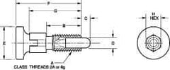 Vlier - M6x1.0, 13mm Thread Length, 0.118" Max Plunger Diam, 0.11 Lb Init to 0.34 Lb Final End Force, Knob Handle Plunger - Delrin Knob, 0.63" Body Length, 1/2" Length Under Head/Shoulder, 0.118" Plunger Projection - Apex Tool & Supply