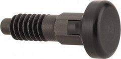 Vlier - M6x1.0, 13mm Thread Length, 0.118" Max Plunger Diam, 0.11 Lb Init to 0.34 Lb Final End Force, Locking Knob Handle Plunger - Delrin Knob, 0.63" Body Length, 1/2" Length Under Head/Shoulder, 0.118" Plunger Projection - Apex Tool & Supply