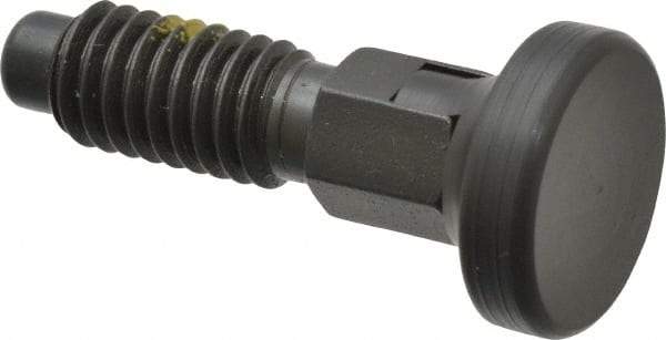 Vlier - 3/8-16, 1/4" Max Plunger Diam, 0.25 Lb Init to 2 Lb Final End Force, Locking Knob Handle Plunger - Delrin Knob, 0.94" Body Length, 3/4" Length Under Head/Shoulder, 0.18" Plunger Projection - Apex Tool & Supply