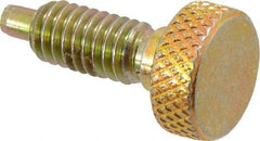 Vlier - 5/16-18, 5/8" Thread Length, 0.154" Max Plunger Diam, 1 Lb Init to 6 Lb Final End Force, Knob Handle Plunger - Knurled Knob, 0.76" Body Length, 5/8" Length Under Head/Shoulder, 3/16" Plunger Projection - Apex Tool & Supply