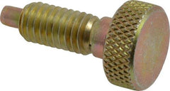 Vlier - 3/8-16, 3/4" Thread Length, 0.185" Max Plunger Diam, 1 Lb Init to 8 Lb Final End Force, Knob Handle Plunger - Knurled Knob, 0.94" Body Length, 3/4" Length Under Head/Shoulder, 0.218" Plunger Projection - Apex Tool & Supply