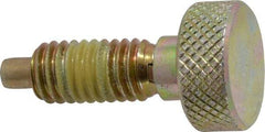 Vlier - 3/8-16, 3/4" Thread Length, 0.185" Max Plunger Diam, 1 Lb Init to 8 Lb Final End Force, Knob Handle Plunger - Knurled Knob, 0.94" Body Length, 3/4" Length Under Head/Shoulder, 0.218" Plunger Projection - Apex Tool & Supply