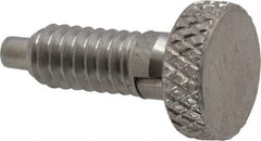 Vlier - 1/4-20, 0.4" Thread Length, 0.123 to 1/8" Max Plunger Diam, 0.5 Lb Init to 2 Lb Final End Force, Locking Knob Handle Plunger - Knurled Knob, 0.53" Length Under Head/Shoulder, 1/8" Plunger Projection - Apex Tool & Supply