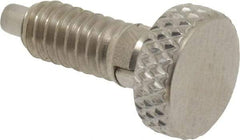 Vlier - 1/4-20, 0.4" Thread Length, 0.123 to 1/8" Max Plunger Diam, 0.5 Lb Init to 2 Lb Final End Force, Locking Knob Handle Plunger - Knurled Knob, 0.53" Length Under Head/Shoulder, 1/8" Plunger Projection - Apex Tool & Supply