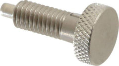 Vlier - 3/8-16, 3/4" Thread Length, 0.185 to 0.186" Max Plunger Diam, 0.5 Lb Init to 3 Lb Final End Force, Locking Knob Handle Plunger - Knurled Knob, 0.97" Length Under Head/Shoulder, 0.22" Plunger Projection - Apex Tool & Supply