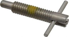 Vlier - 3/8-16 Thread, 2" Body Length, 3/8" Plunger Projection, 0.233" Plunger Diam, Stainless Steel, Locking T Handle Plunger - 1.2" Thread Length, 1-1/2" Handle Length, 1.68" Plunger Length, 2 Lb Initial End Force, 4 Lb Final End Force, Locking Element - Apex Tool & Supply