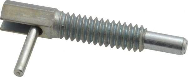 Vlier - 1/4-20, 0.8" Thread Length, 0.16" Plunger Diam, 0.5 Lb Init to 2.5 Lb Final End Force, Steel Locking L Handle Plunger - 1-1/4" Body Length, 0.8" Length Under Head, 0.38" Plunger Projection - Apex Tool & Supply