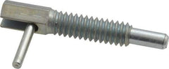 Vlier - 1/4-20, 0.8" Thread Length, 0.16" Plunger Diam, 0.5 Lb Init to 2.5 Lb Final End Force, Steel Locking L Handle Plunger - 1-1/4" Body Length, 0.8" Length Under Head, 0.38" Plunger Projection - Apex Tool & Supply
