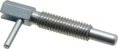 Vlier - 3/8-16, 1.18" Thread Length, 1/4" Plunger Diam, 0.75 Lb Init to 3.75 Lb Final End Force, Steel Locking L Handle Plunger - 2" Body Length, 1.31" Length Under Head, Locking Element, 0.56" Plunger Projection - Apex Tool & Supply
