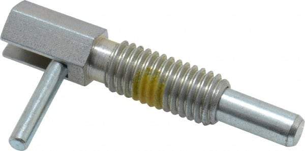 Vlier - 1/2-13, 1.1" Thread Length, 0.31" Plunger Diam, 1 Lb Init to 5 Lb Final End Force, Steel Locking L Handle Plunger - 2.11" Body Length, 1-1/4" Length Under Head, Locking Element, 3/4" Plunger Projection - Apex Tool & Supply