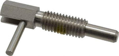 Vlier - 1/2-13, 1.1" Thread Length, 0.31" Plunger Diam, 1 Lb Init to 5 Lb Final End Force, Stainless Steel Locking L Handle Plunger - 2.11" Body Length, 1-1/4" Length Under Head, Locking Element, 3/4" Plunger Projection - Apex Tool & Supply