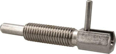Vlier - 5/8-11, 1.82" Thread Length, 0.38" Plunger Diam, 1 Lb Init to 5 Lb Final End Force, Stainless Steel Locking L Handle Plunger - 3.05" Body Length, 2" Length Under Head, Locking Element, 1" Plunger Projection - Apex Tool & Supply