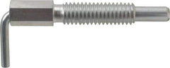 Vlier - 3/8-16, 1.18" Thread Length, 1/4" Plunger Diam, 0.75 Lb Init to 3.75 Lb Final End Force, Steel L Handle Plunger - 2" Body Length, 1.31" Length Under Head, 0.56" Plunger Projection - Apex Tool & Supply
