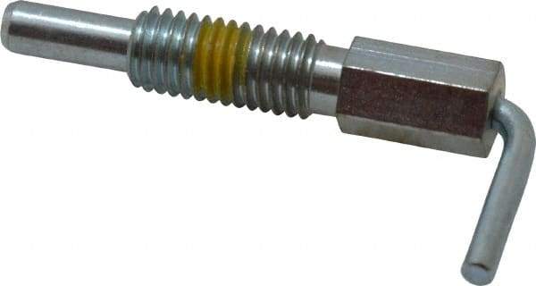 Vlier - 1/2-13, 1.1" Thread Length, 0.31" Plunger Diam, 1 Lb Init to 5 Lb Final End Force, Steel L Handle Plunger - 2.11" Body Length, 1-1/4" Length Under Head, Locking Element, 3/4" Plunger Projection - Apex Tool & Supply