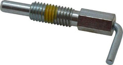Vlier - 1/2-13, 1.1" Thread Length, 0.31" Plunger Diam, 1 Lb Init to 5 Lb Final End Force, Steel L Handle Plunger - 2.11" Body Length, 1-1/4" Length Under Head, Locking Element, 3/4" Plunger Projection - Apex Tool & Supply